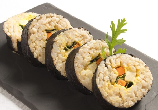 sushi rolls with vegetables and tofu