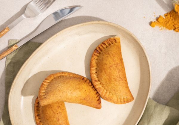 Seasonal vegetable and seitan empanada